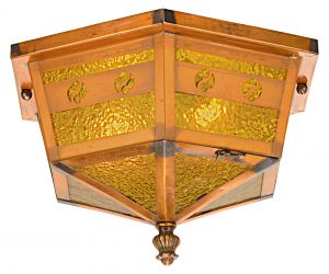Edwardian, Low Ceiling, Japanned Copper Finished Light Fixture (ANT-1190)